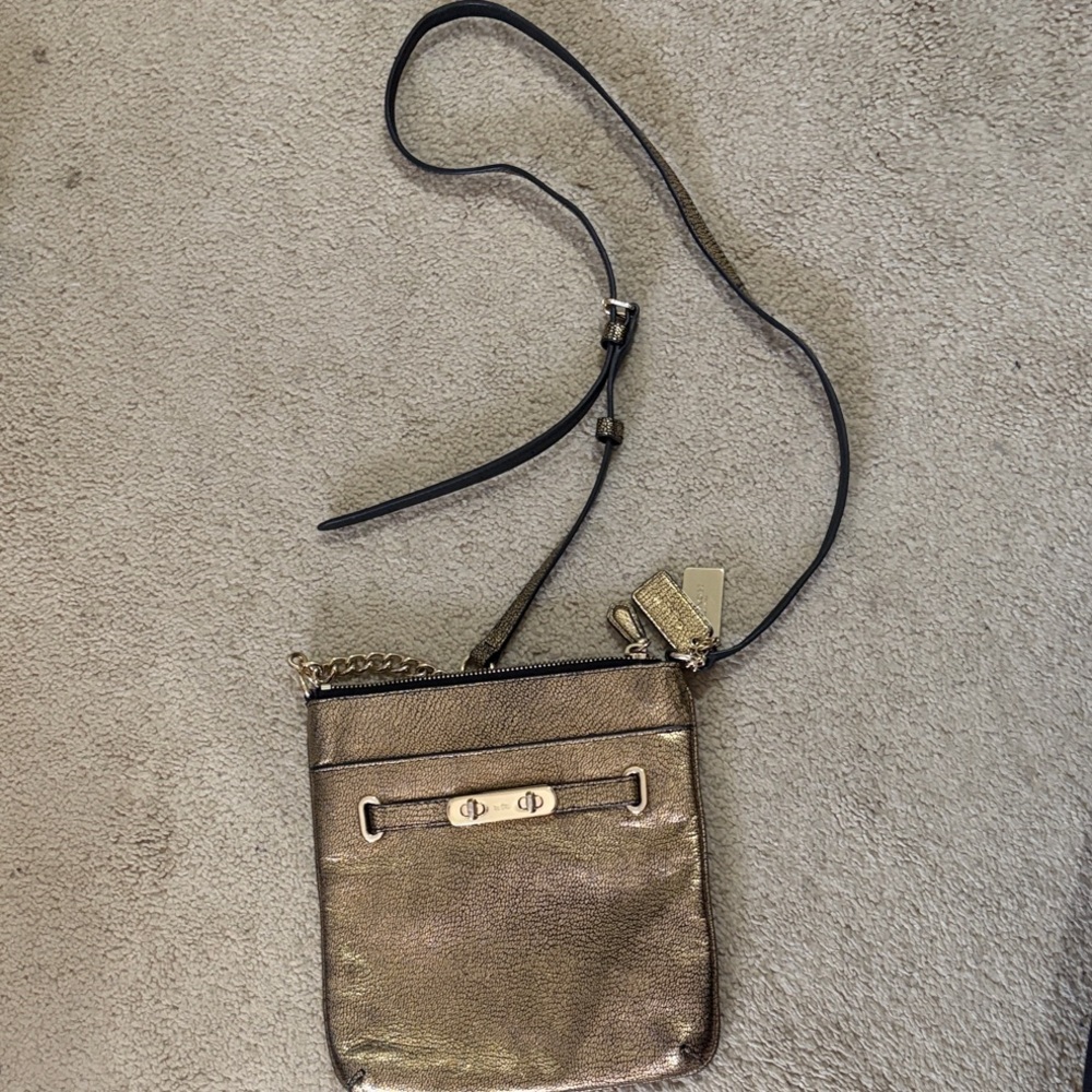 Coach Metallic Gold Crossbody Bag